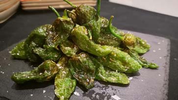 Padrón peppers with Maldon salt